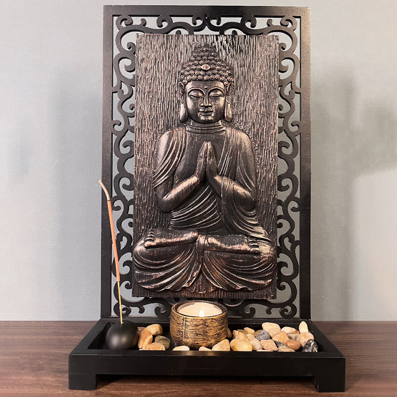 Meditations-Buddha-Statue, Kunstharz, Heimdekoration, 23 cm