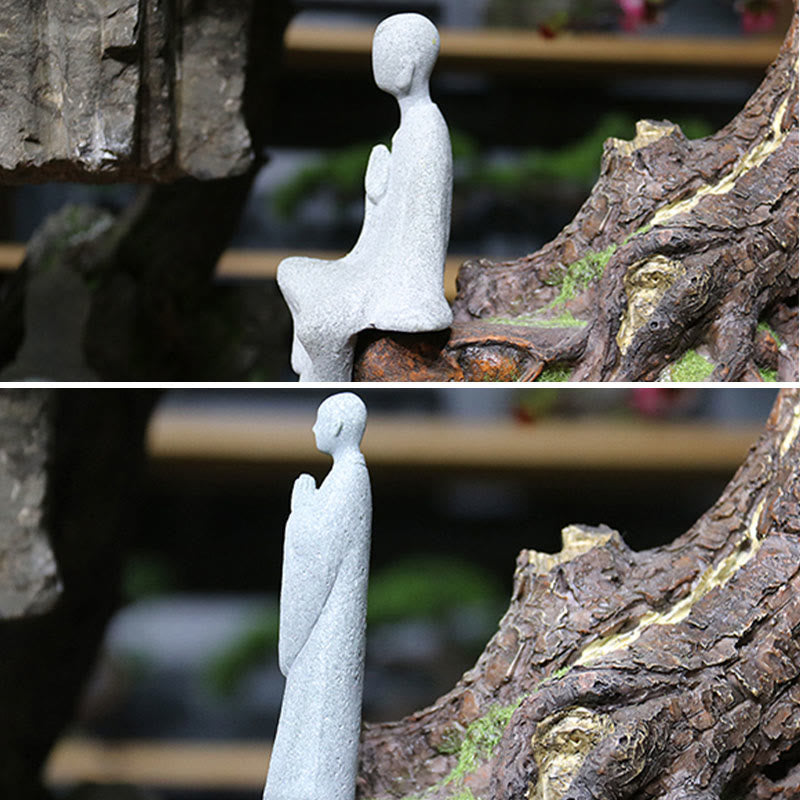 Meditations-Buddha-Statue aus Sandstein für Gelassenheit und Frieden