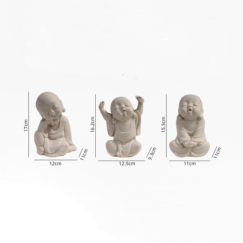 Meditationsstatue aus Harz-Buddha-Mönch für Gelassenheit zu Hause