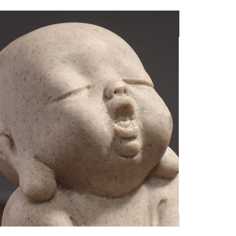 Meditationsstatue aus Harz-Buddha-Mönch für Gelassenheit zu Hause