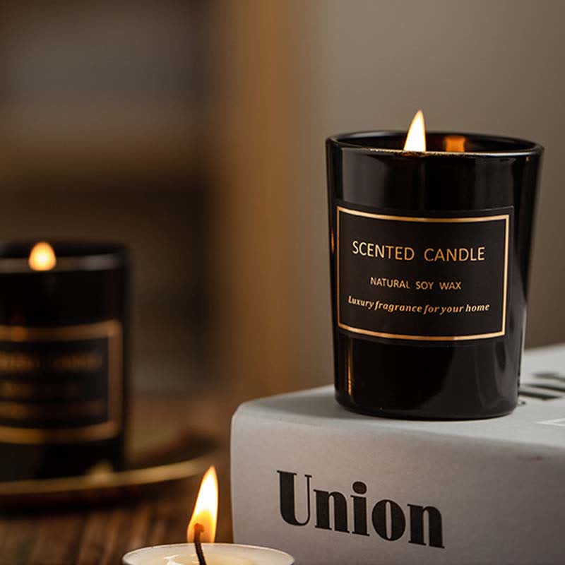 Meditationsduftkerze aus Sojawachs, Blaue Glockenbirne, Freesie