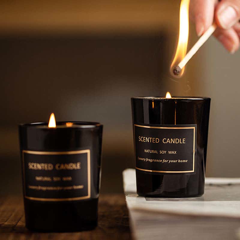 Meditationsduftkerze aus Sojawachs, Blaue Glockenbirne, Freesie