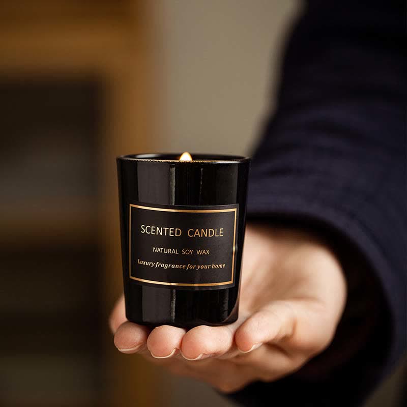 Meditationsduftkerze aus Sojawachs, Blaue Glockenbirne, Freesie