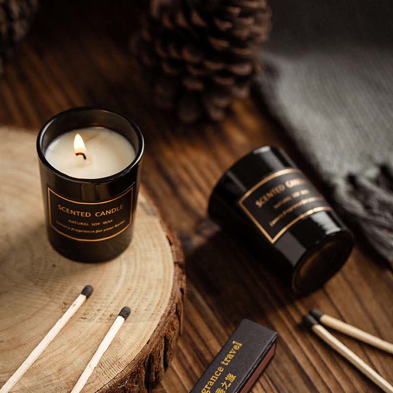 Meditationsduftkerze aus Sojawachs, Blaue Glockenbirne, Freesie