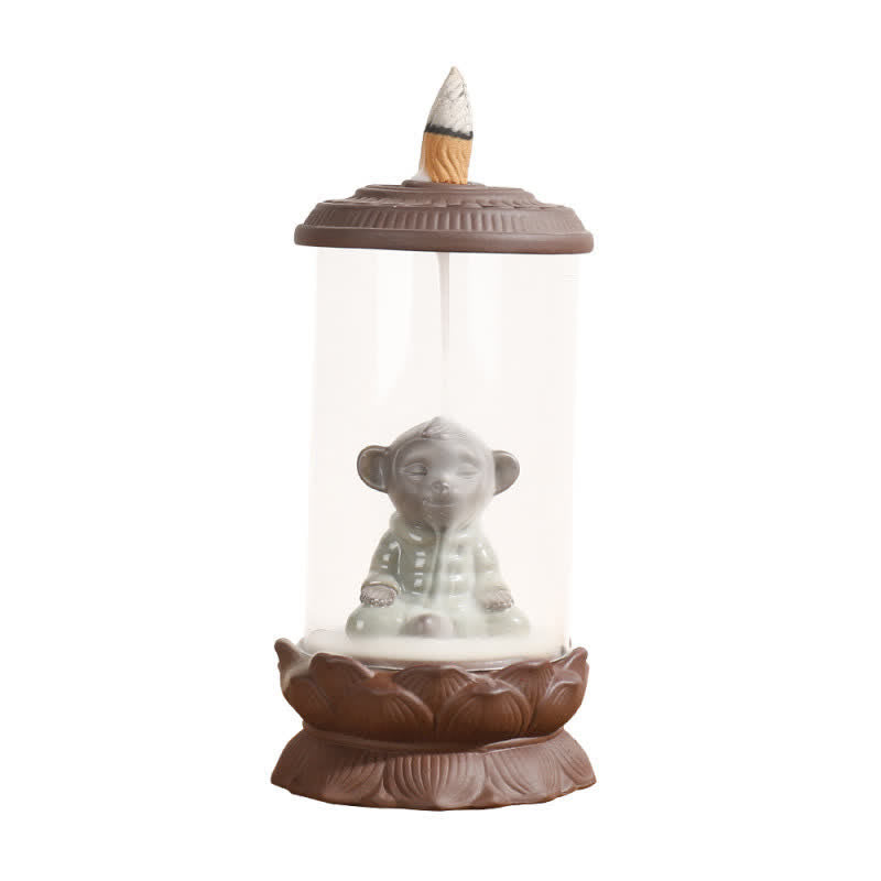 Meditation Wukong Rückfluss-Räuchergefäß aus violettem Ton