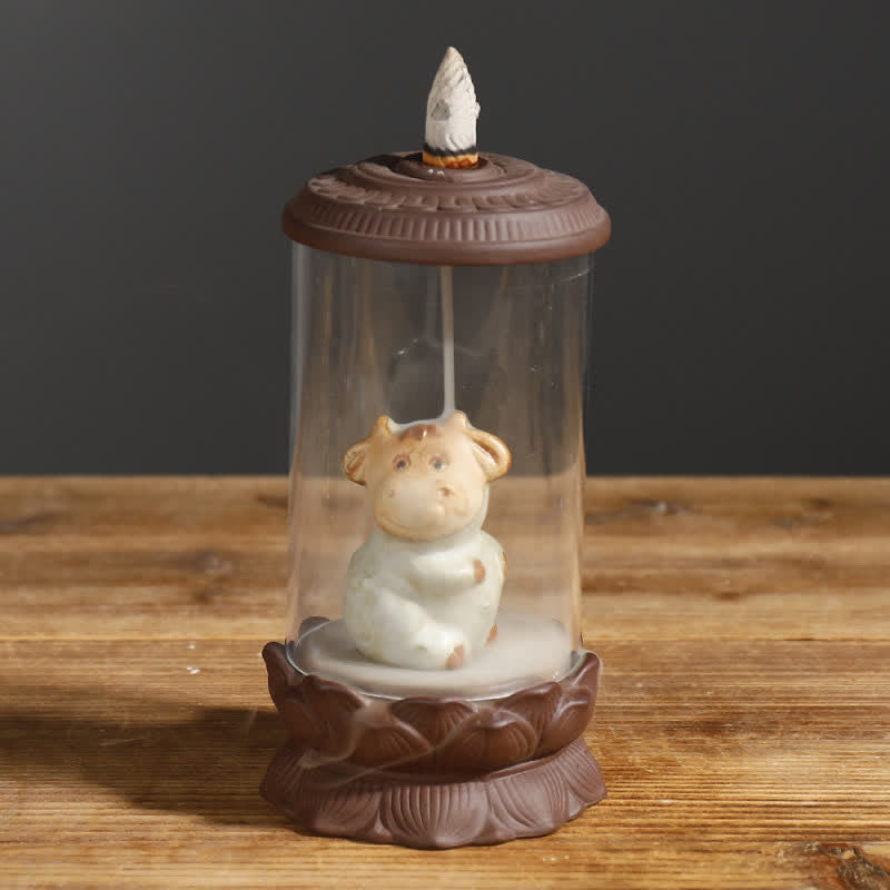 Meditation Wukong Rückfluss-Räuchergefäß aus violettem Ton