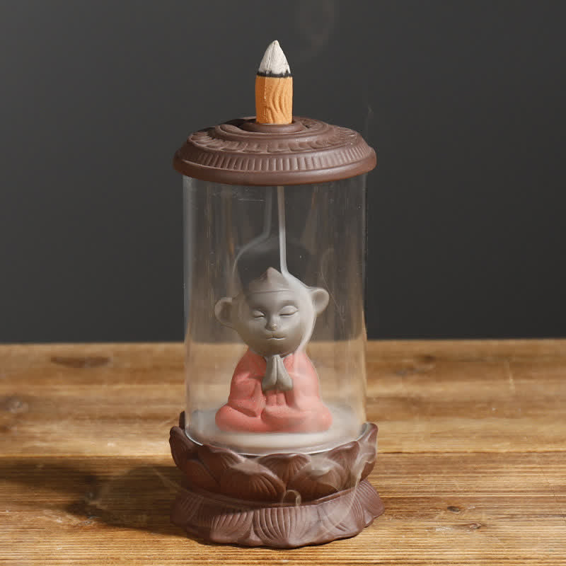 Meditation Wukong Rückfluss-Räuchergefäß aus violettem Ton