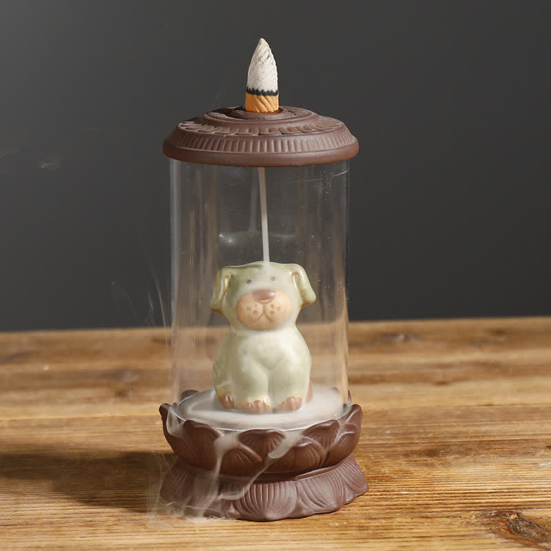 Meditation Wukong Rückfluss-Räuchergefäß aus violettem Ton