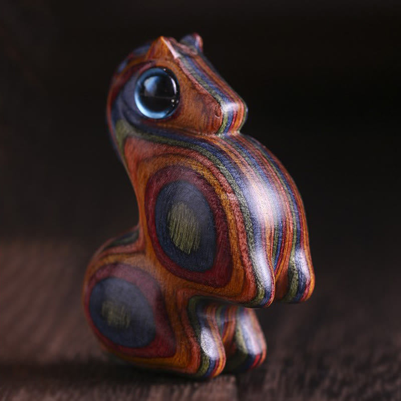 Mittelgroße kleine Blatt rote Sandelholz Glück Mini Pferd Schutz Figur