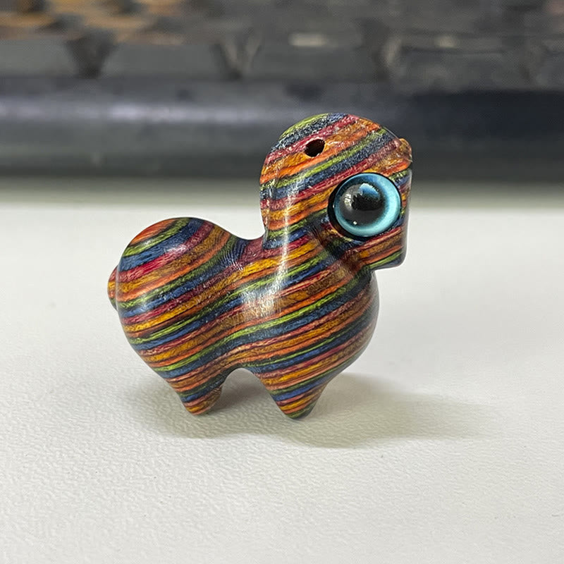 Mittelgroße kleine Blatt rote Sandelholz Glück Mini Pferd Schutz Figur