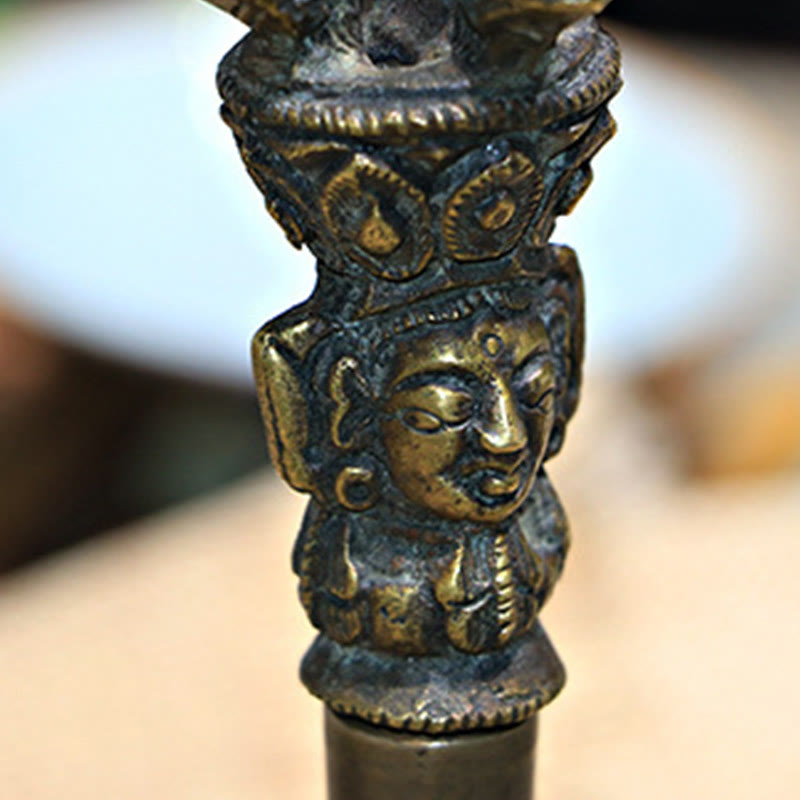 Mittleres Meditationsset aus tibetischer Glocke und Vajra Dorje aus Kupfer