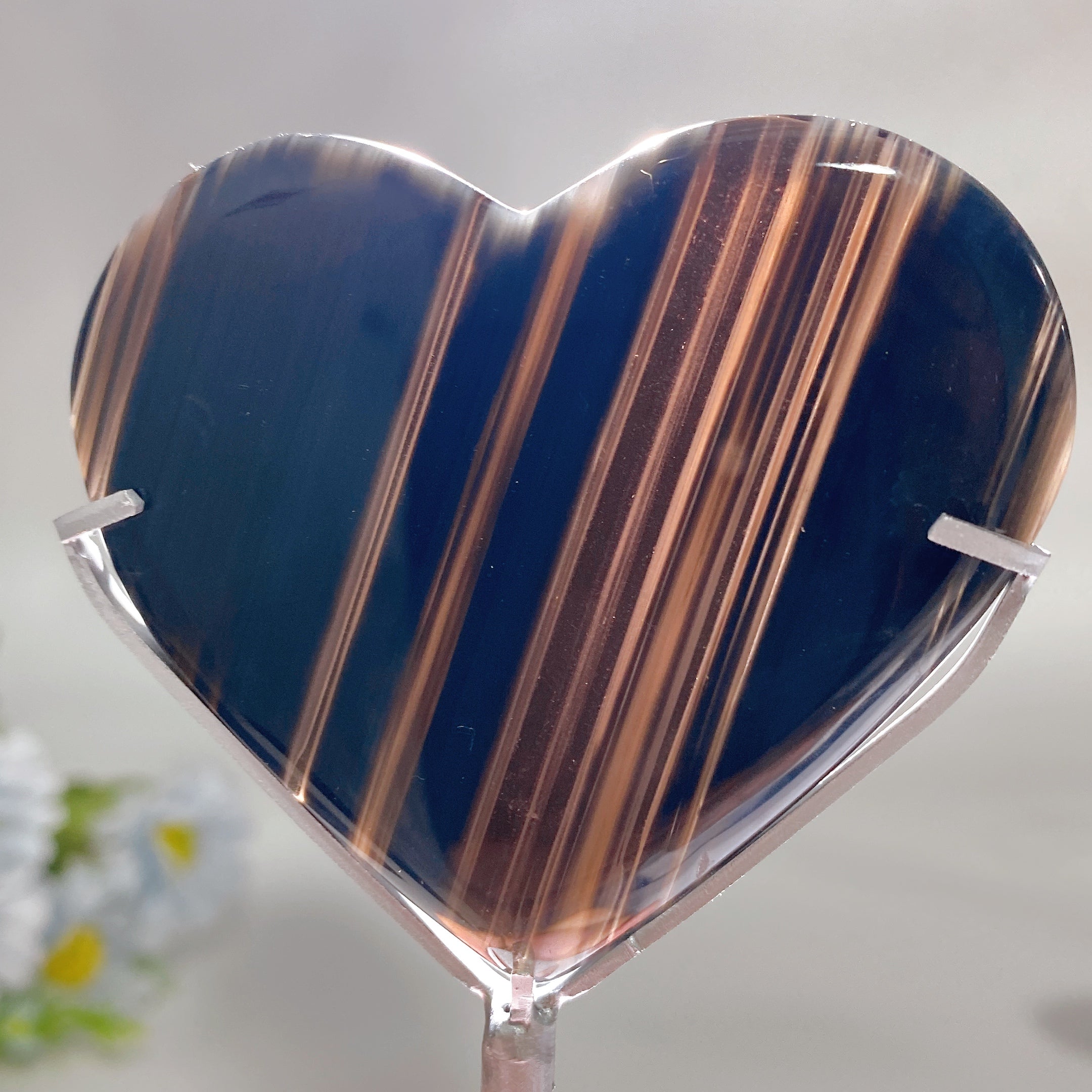 Midnight Lace Obsidian 3-Inch Heart Carving for Healing