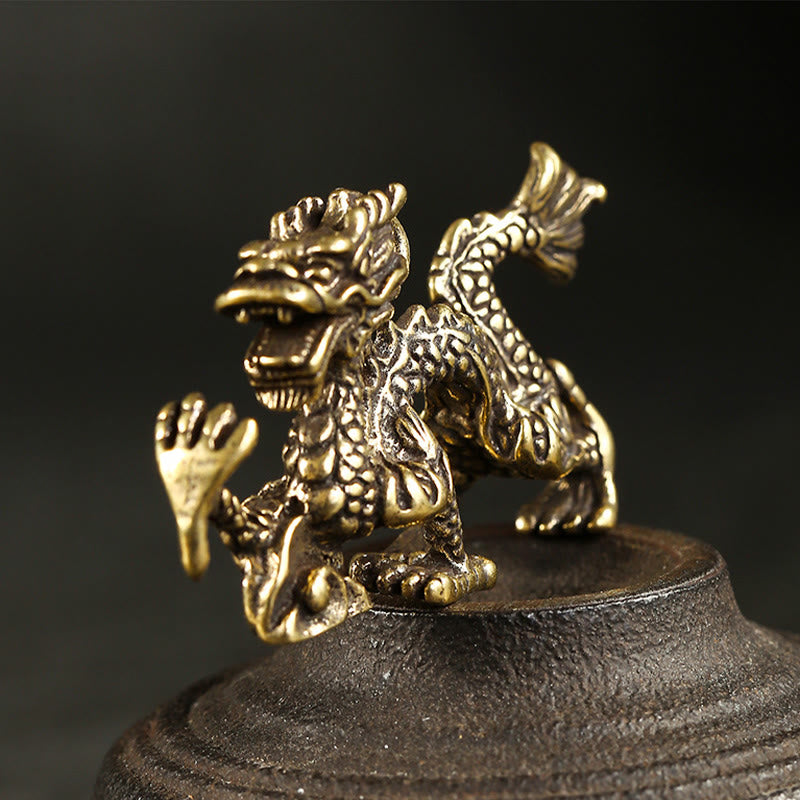 Mini-Drache aus Messing, Heimdekoration | Glück &amp; Schutz