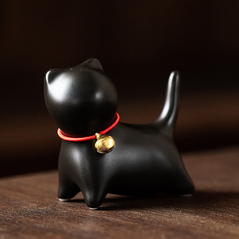 Mini-Katzenstatue aus Keramik, stehend oder liegend, 5 cm, Figur, Dekoration
