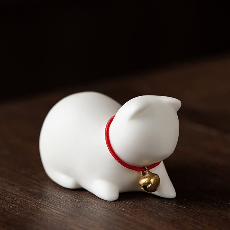 Mini-Katzenstatue aus Keramik, stehend oder liegend, 5 cm, Figur, Dekoration