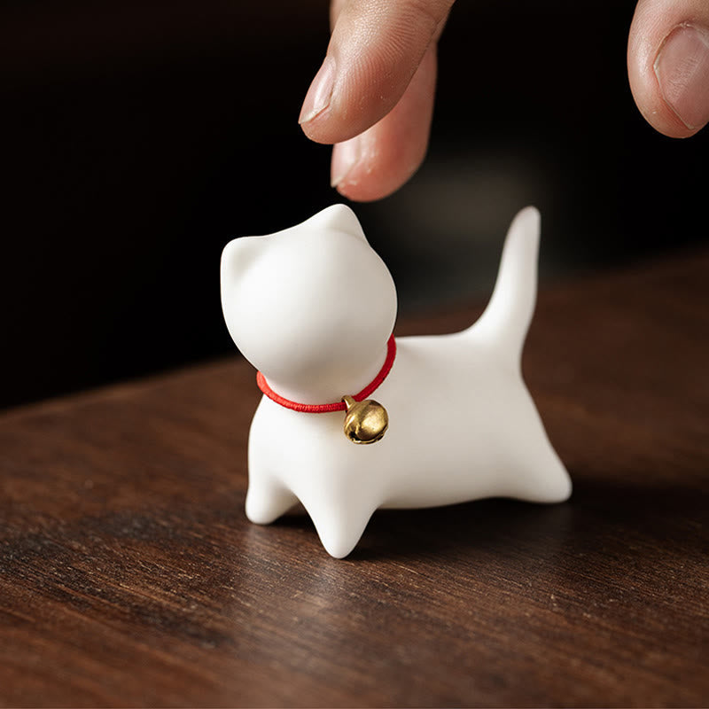 Mini-Katzenstatue aus Keramik, stehend oder liegend, 5 cm, Figur, Dekoration
