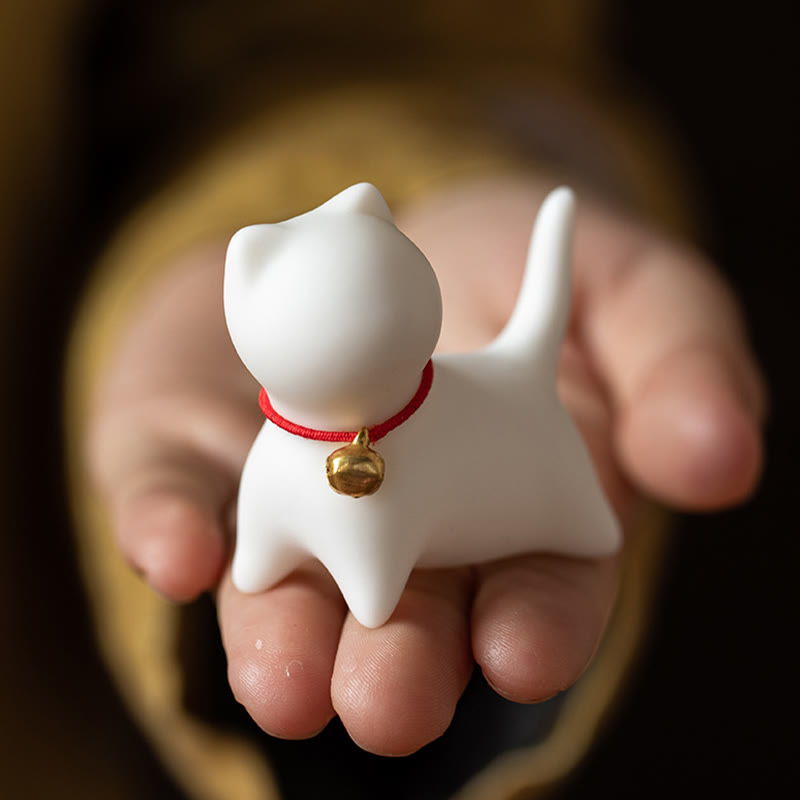 Mini-Katzenstatue aus Keramik, stehend oder liegend, 5 cm, Figur, Dekoration