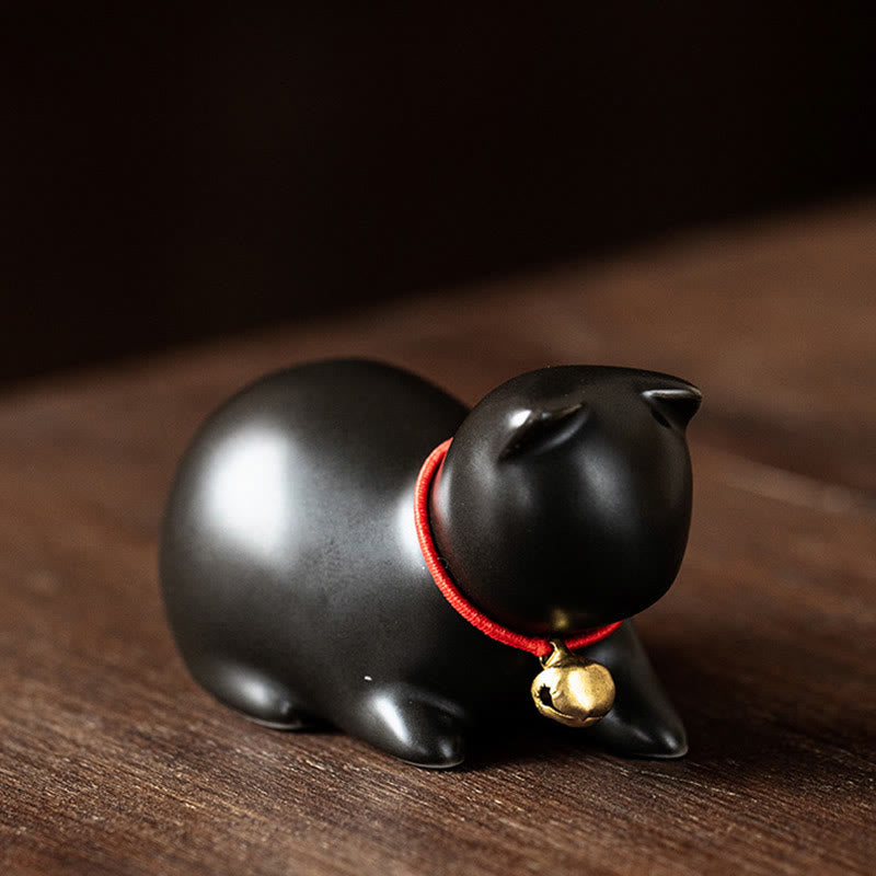 Mini-Katzenstatue aus Keramik, stehend oder liegend, 5 cm, Figur, Dekoration