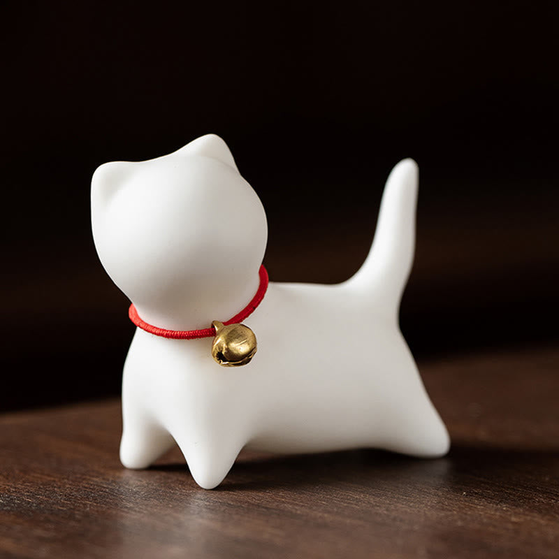 Mini-Katzenstatue aus Keramik, stehend oder liegend, 5 cm, Figur, Dekoration