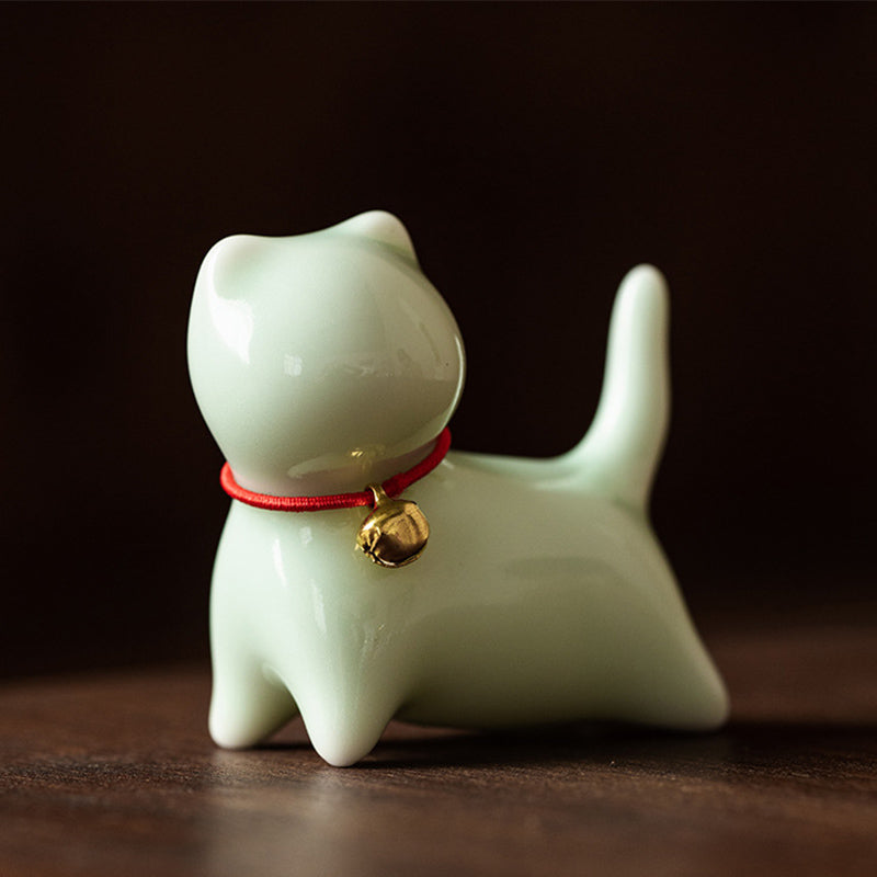 Mini-Keramik-Katzen-Teehaustier | Sitzende &amp; stehende Figur 5 cm
