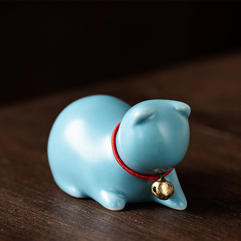 Mini-Keramik-Katzen-Teehaustier | Sitzende &amp; stehende Figur 5 cm