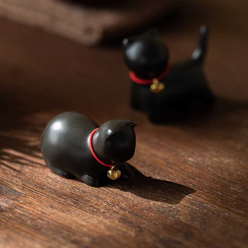 Mini-Keramik-Katzen-Teehaustier | Sitzende &amp; stehende Figur 5 cm
