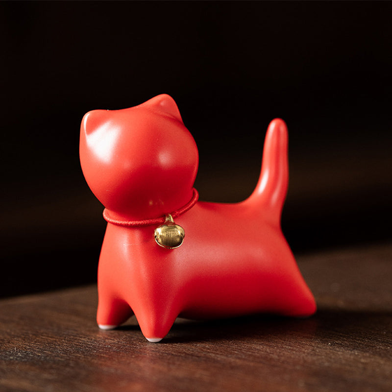 Mini-Keramik-Katzen-Teehaustier | Sitzende &amp; stehende Figur 5 cm