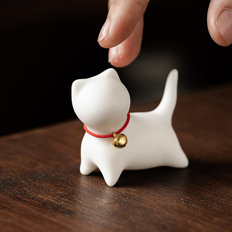 Mini-Keramik-Katzen-Teehaustier | Sitzende &amp; stehende Figur 5 cm