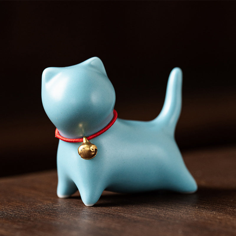Mini-Keramik-Katzen-Teehaustier | Sitzende &amp; stehende Figur 5 cm