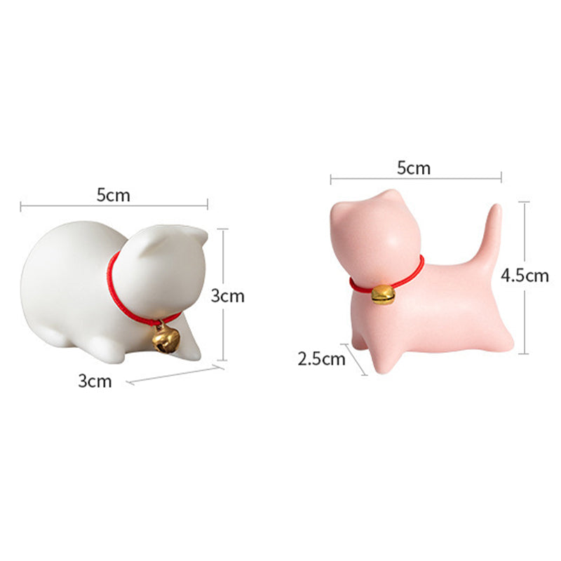 Mini-Keramik-Katzen-Teehaustier | Sitzende &amp; stehende Figur 5 cm