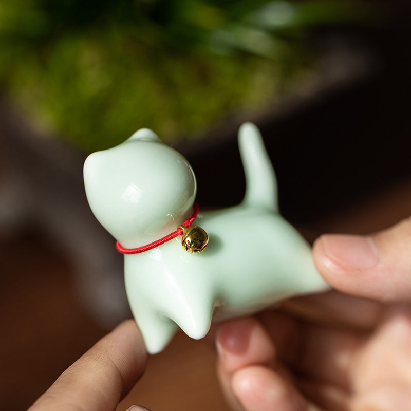 Mini-Keramik-Katzen-Teehaustier | Sitzende &amp; stehende Figur 5 cm