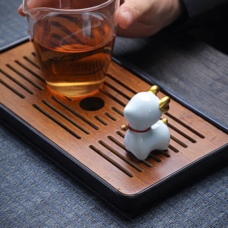 Mini-Teetierfigur aus Keramik mit Hirschmotiv für spirituelles Dekor