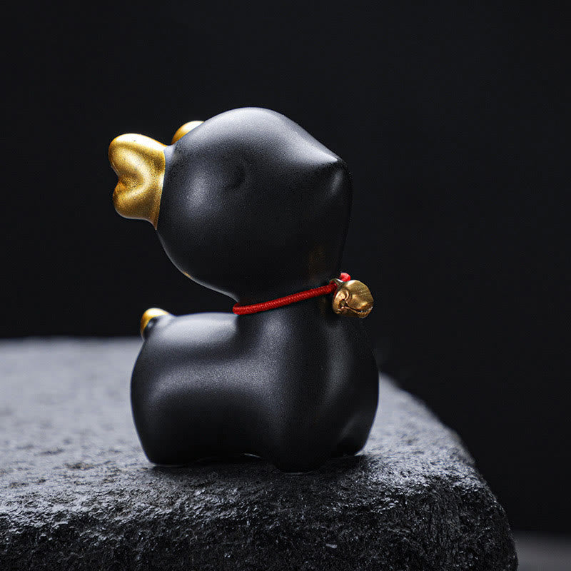 Mini-Teetierfigur aus Keramik mit Hirschmotiv für spirituelles Dekor