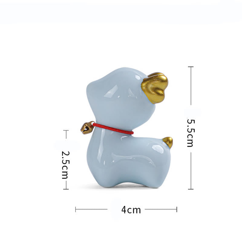 Mini-Teetierfigur aus Keramik mit Hirschmotiv für spirituelles Dekor