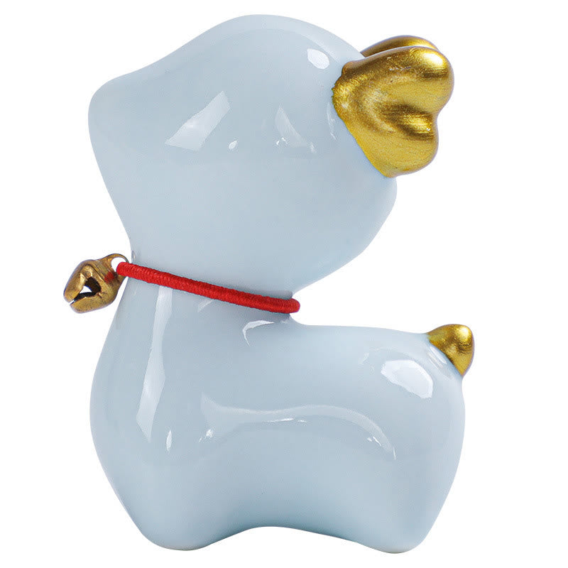 Mini-Teetierfigur aus Keramik mit Hirschmotiv für spirituelles Dekor