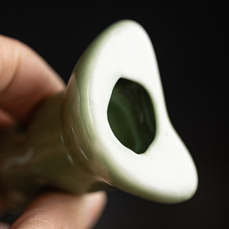 Mini-Meditationsfroschfigur aus Keramik für Glück und Reichtum