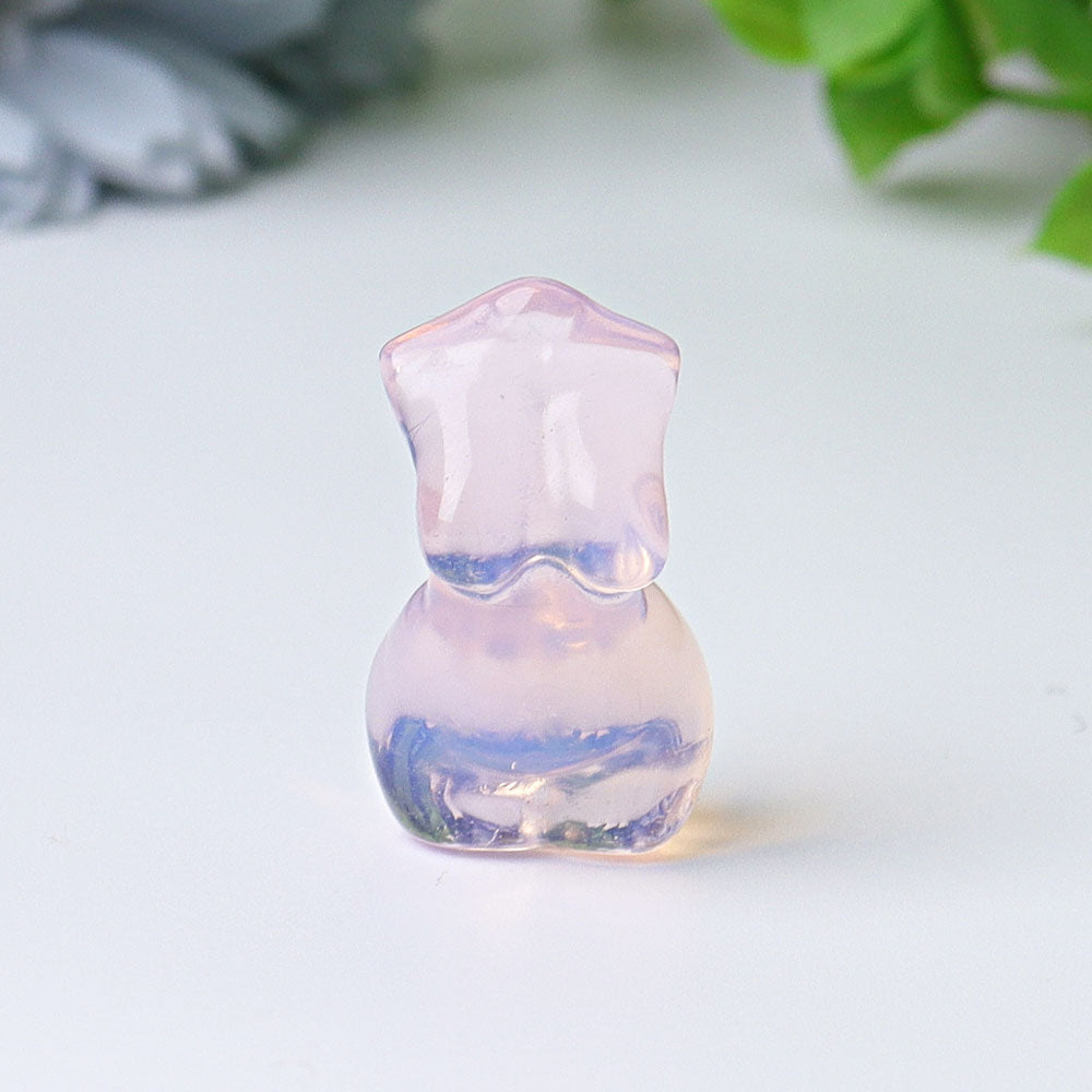 Mini Crystal Figurines in Opalite & Calcite for Healing
