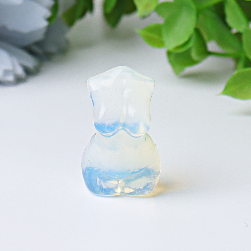 Mini Crystal Figurines in Opalite & Calcite for Healing