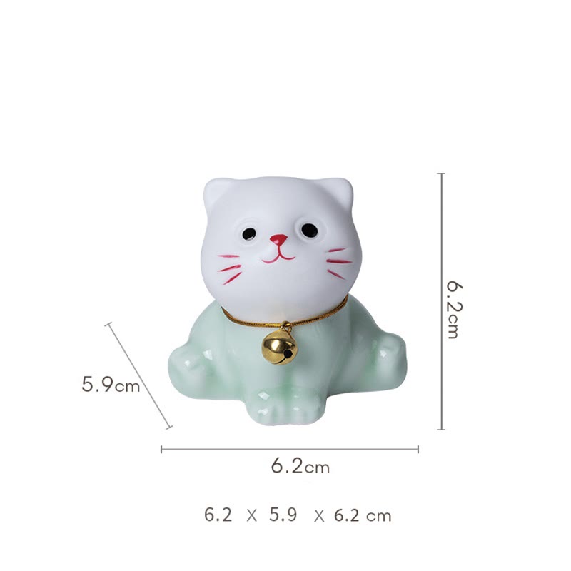 Mini-Keramikfigur „Süße Katze“, 4,7 cm, spirituelles Tierdekor
