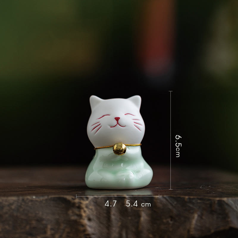 Mini-Keramikfigur „Süße Katze“, 4,7 cm, spirituelles Tierdekor