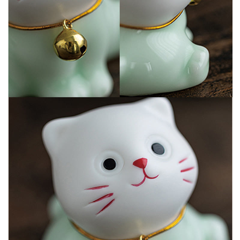 Mini-Keramikfigur „Süße Katze“, 4,7 cm, spirituelles Tierdekor
