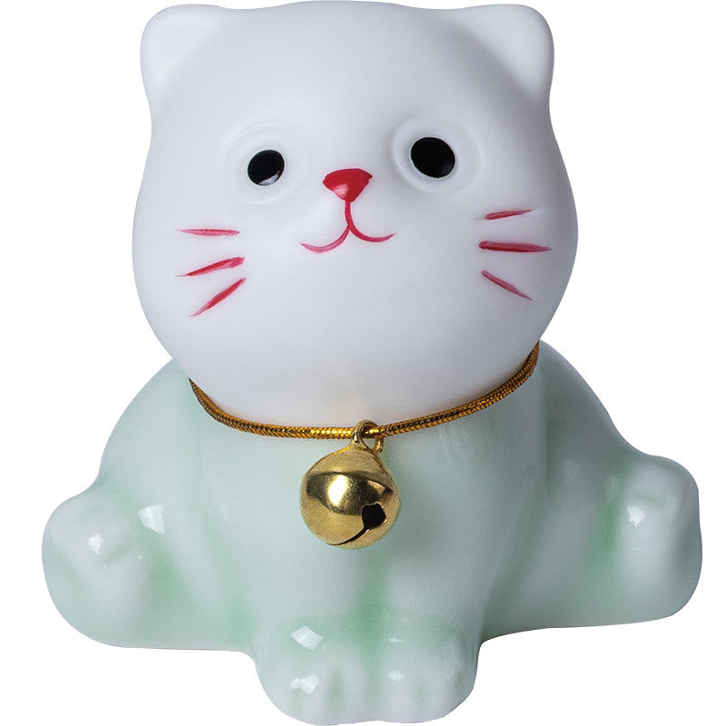 Mini-Keramikfigur „Süße Katze“, 4,7 cm, spirituelles Tierdekor