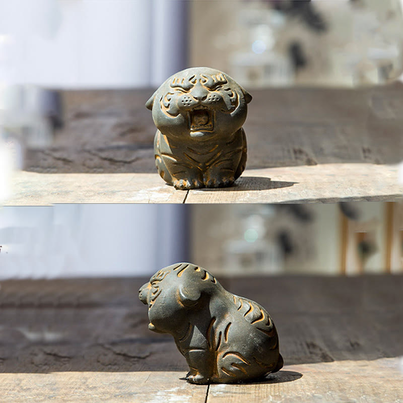 Mini-Statue aus süßem Tigereisenharz – spirituelle Tierfigur