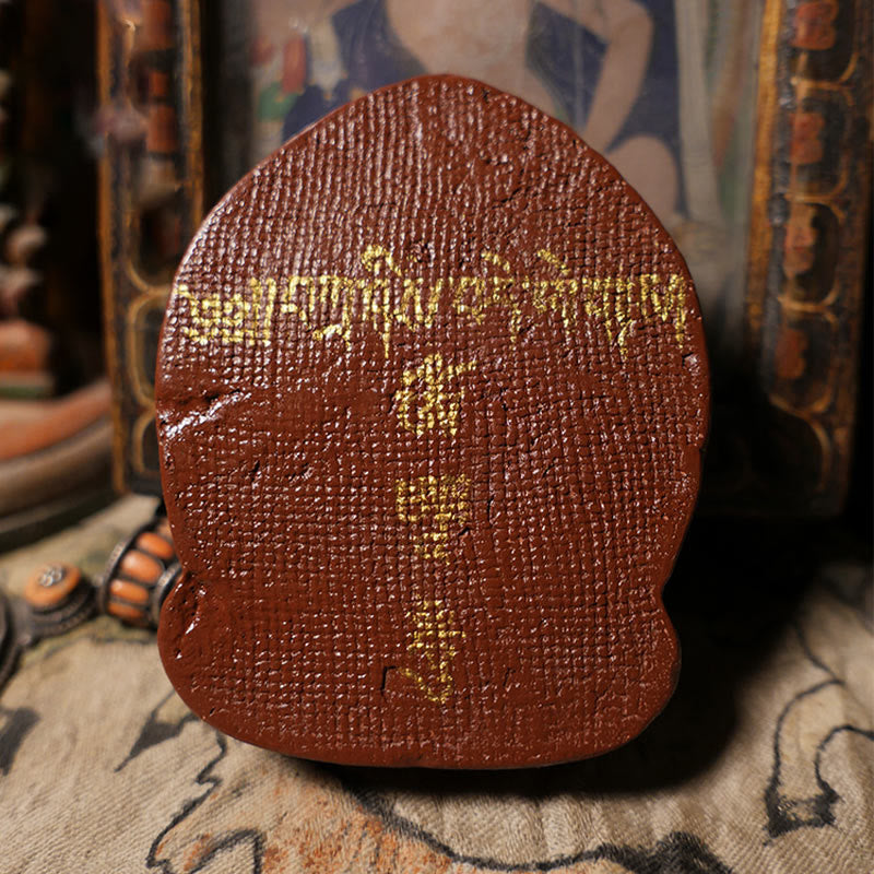 Mini Daikokuten Gott des Reichtums Buddha Statue 9,6 cm Ton Dekor