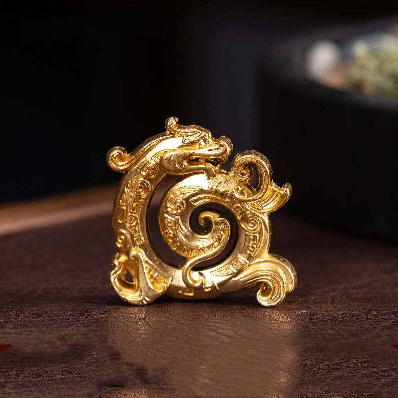 Mini-Räuchergefäß aus Zinklegierung mit Drachenmuster, 4 x 3,7 cm