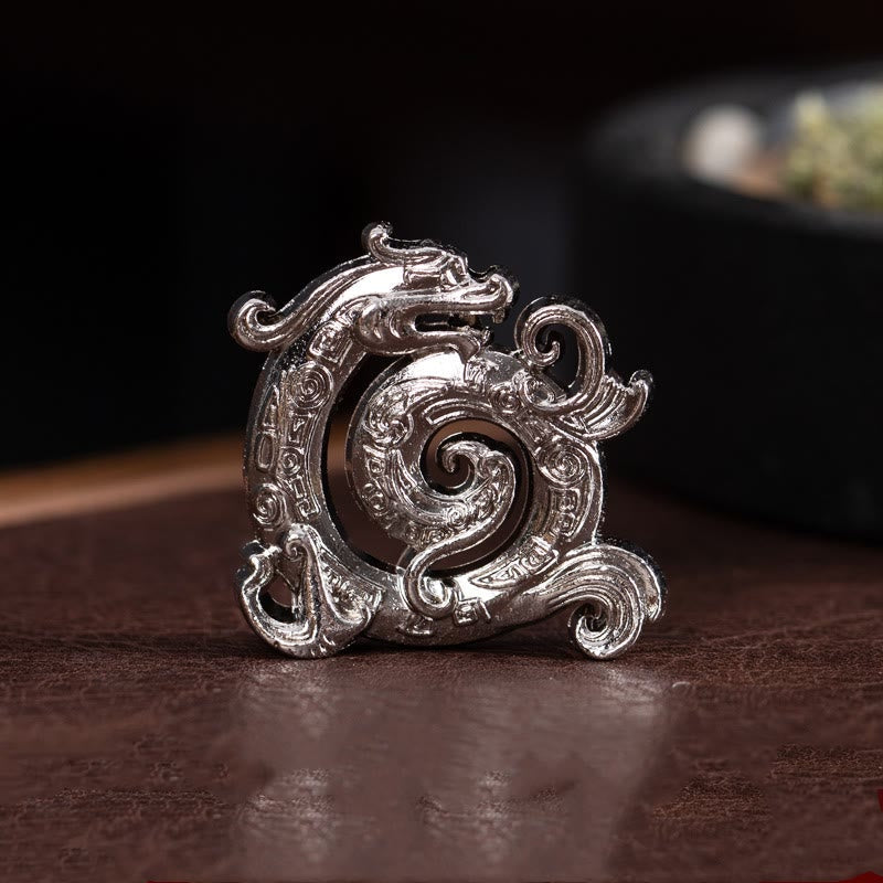 Mini-Räuchergefäß aus Zinklegierung mit Drachenmuster, 4 x 3,7 cm