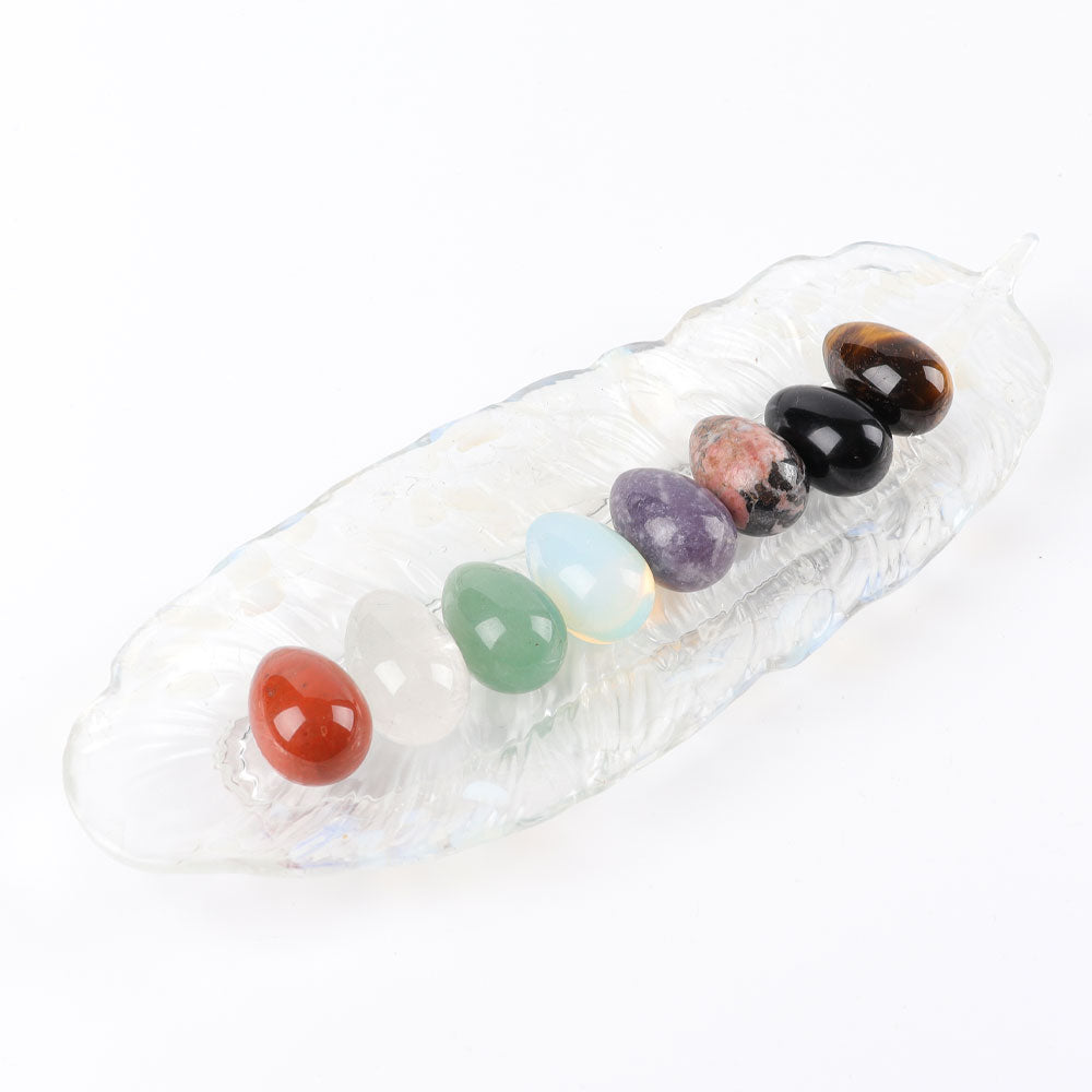 Mini Egg Shape Clear Quartz Palm Stone 1.6 Inch Healing
