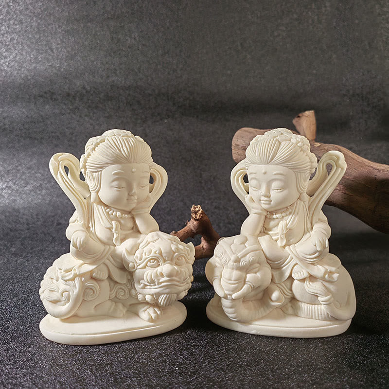 Mini-Buddha-Statue aus Elfenbeinfrüchten | Serenity Decor