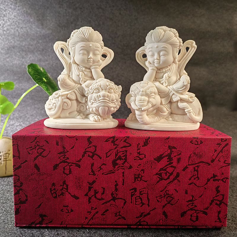 Mini-Buddha-Statue aus Elfenbeinfrüchten | Serenity Decor