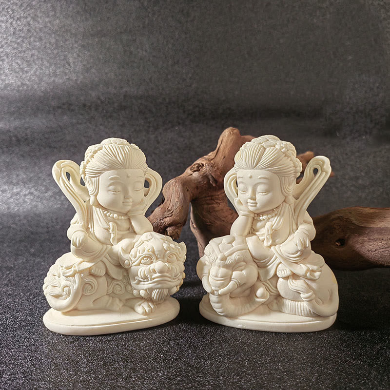 Mini-Buddha-Statue aus Elfenbeinfrüchten | Serenity Decor